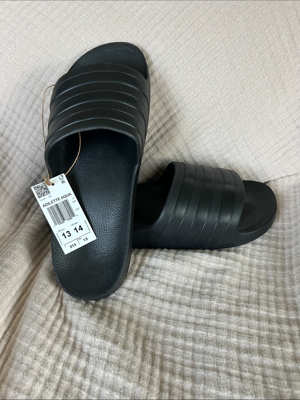 adidas Black Adilette Aqua Slide Sandals